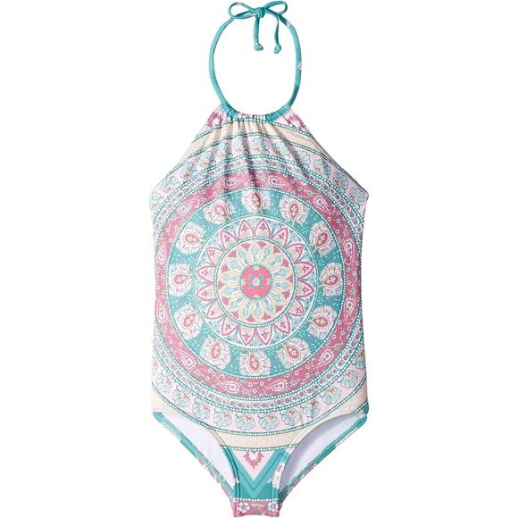 Billabong Kids' Girls' Youth Halter One Piece Medallion Print Swimsuit Swimwear